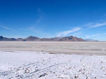 We pass the Bonneville Salt Flats of Utah